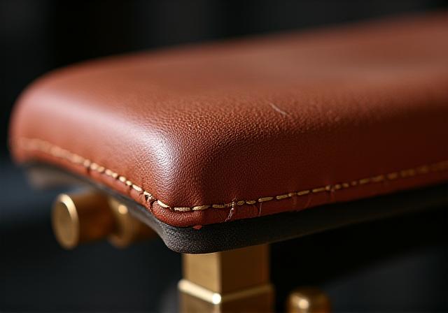 Dettaglio attrezzatura fitness artigianale in cuoio e acciaio